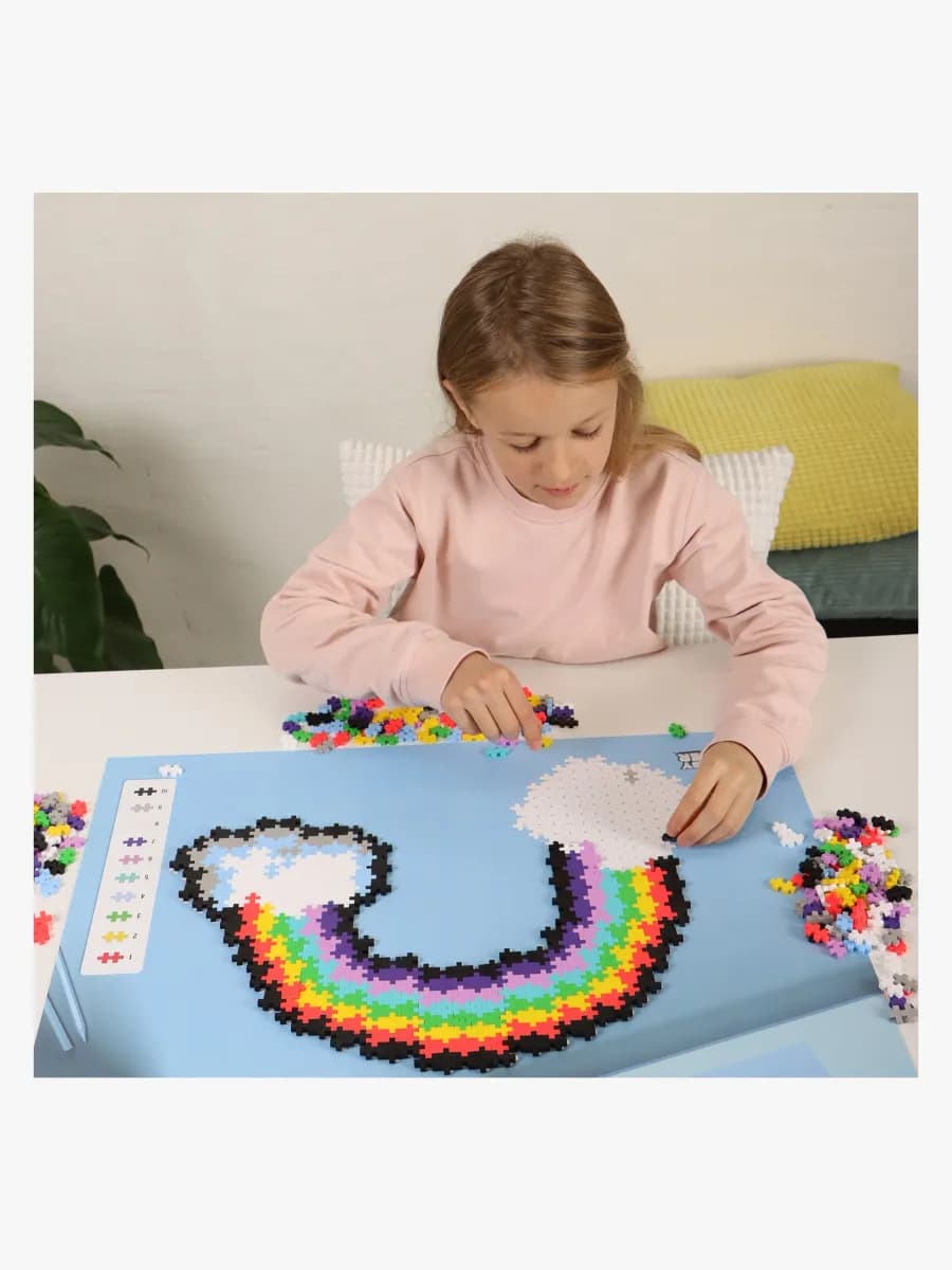 Plus-Plus Puzzle By Number Regnbåge Och Enhörning 500 Delar
