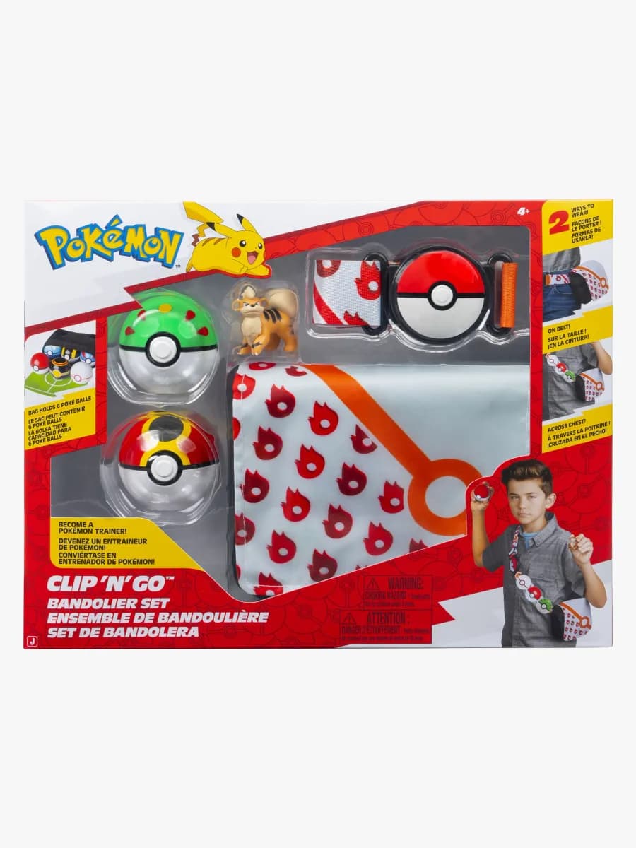 Pokémon Clip 'N' Go Lekset Bälte &  Väska Growlithe