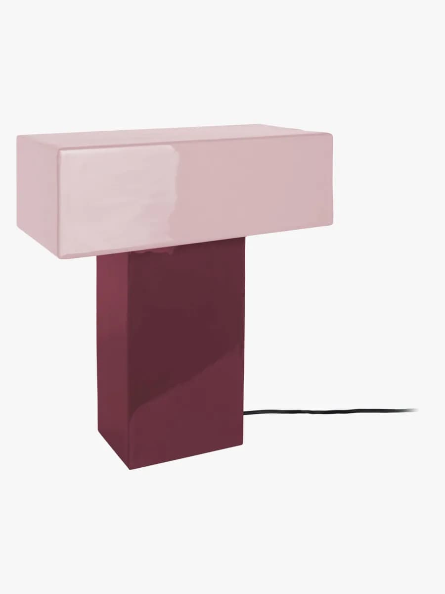 PresentTime Grato Recto Bordslampa, Dark Mauve/Soft Lavender, Barnrum