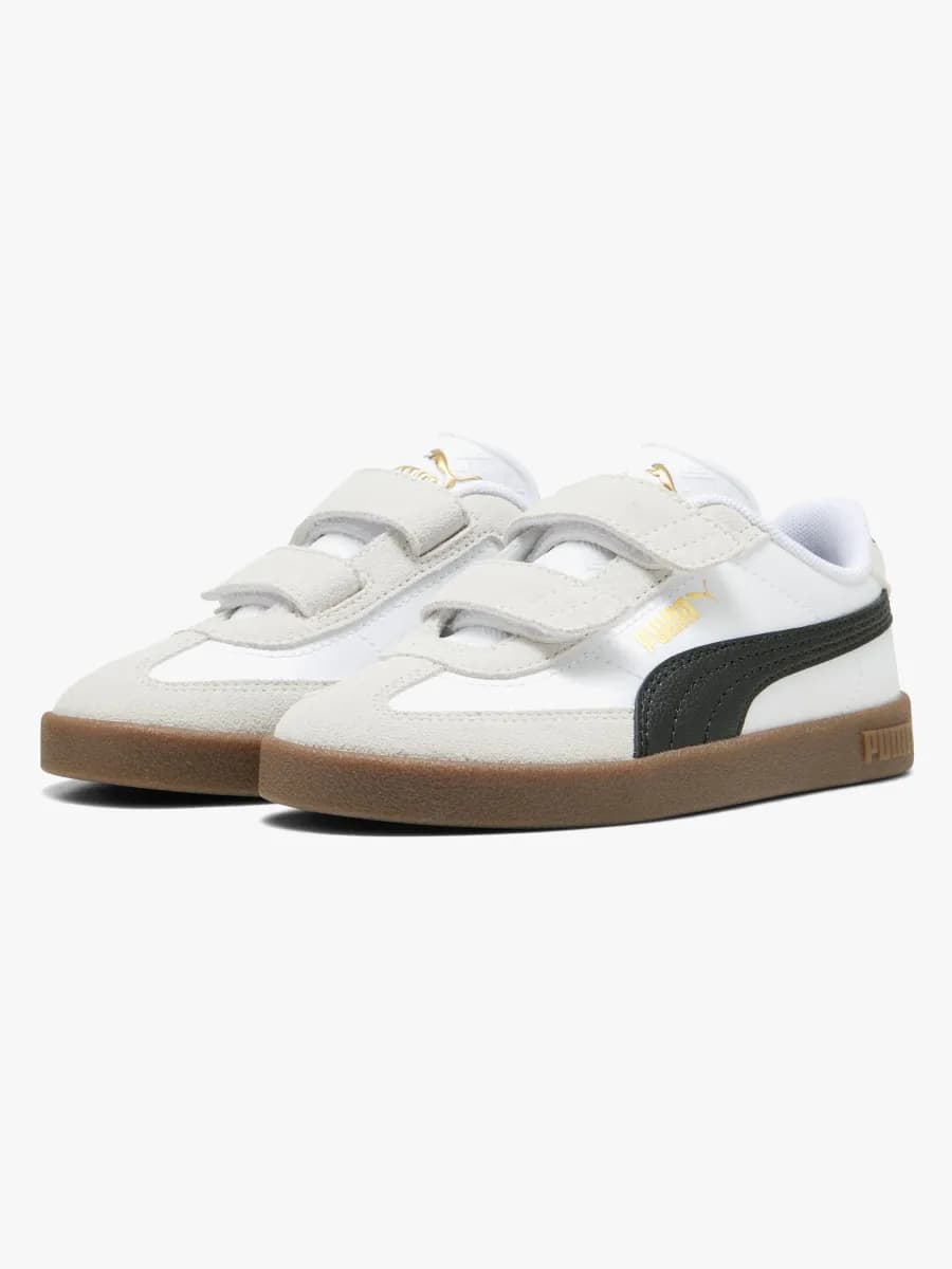 Puma Club II Era V PS Sneakers, White/Black, 32
