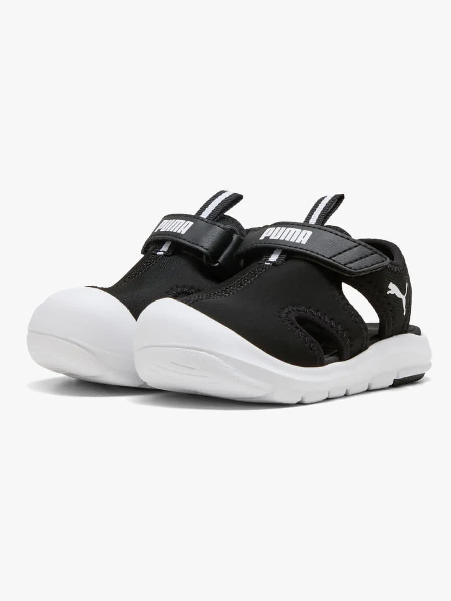 Puma Fun Racer V Infant Sandaler, Black/White, 20