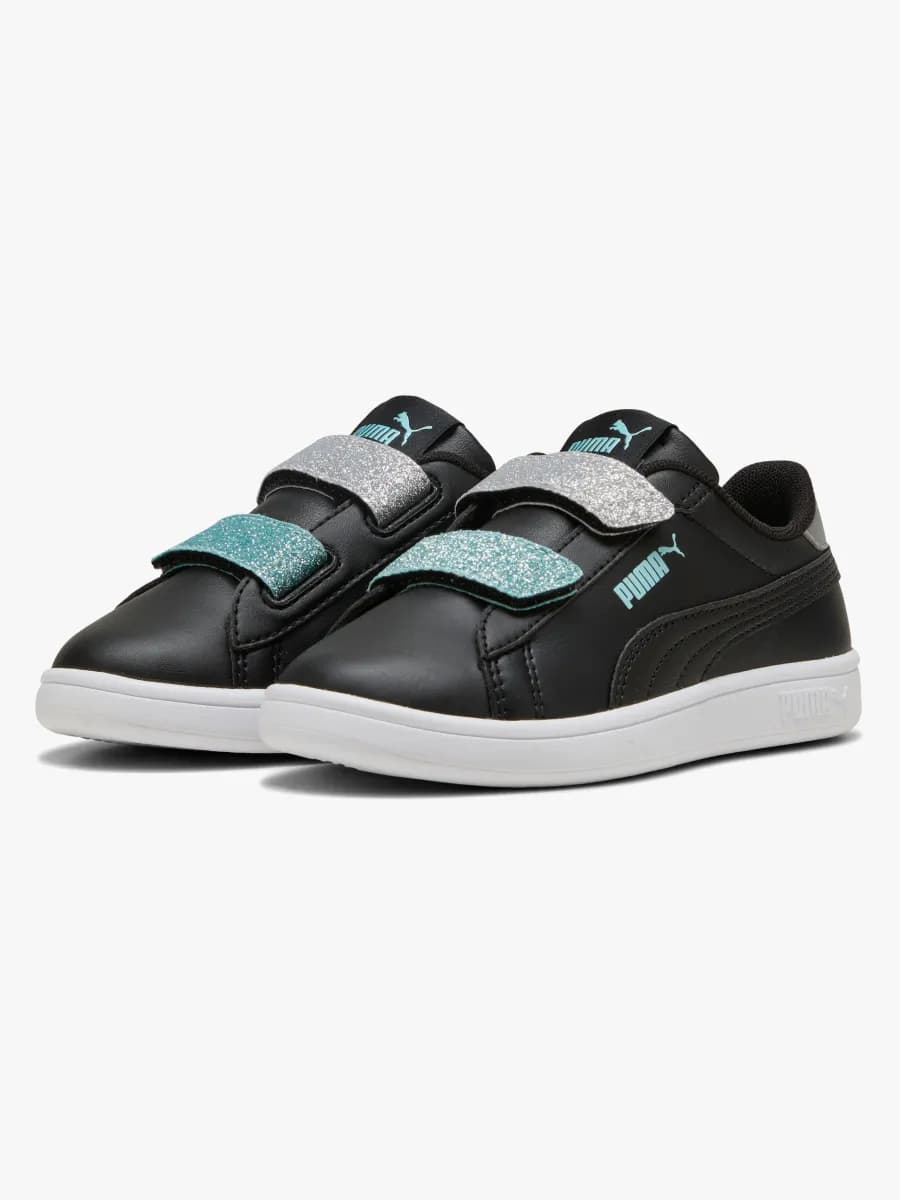 Puma Smash 3.0 Glitter Velcro V PS Sneakers, Svart, 29