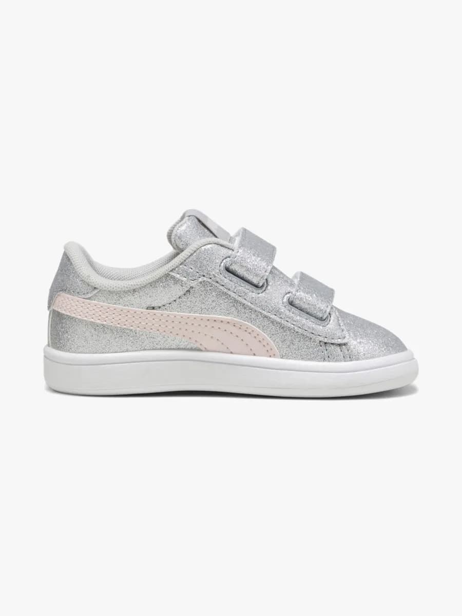Puma Smash 3.0 Glitz Glam V Infant Sneakers, Glacial Gray/Frosty Pink, 22