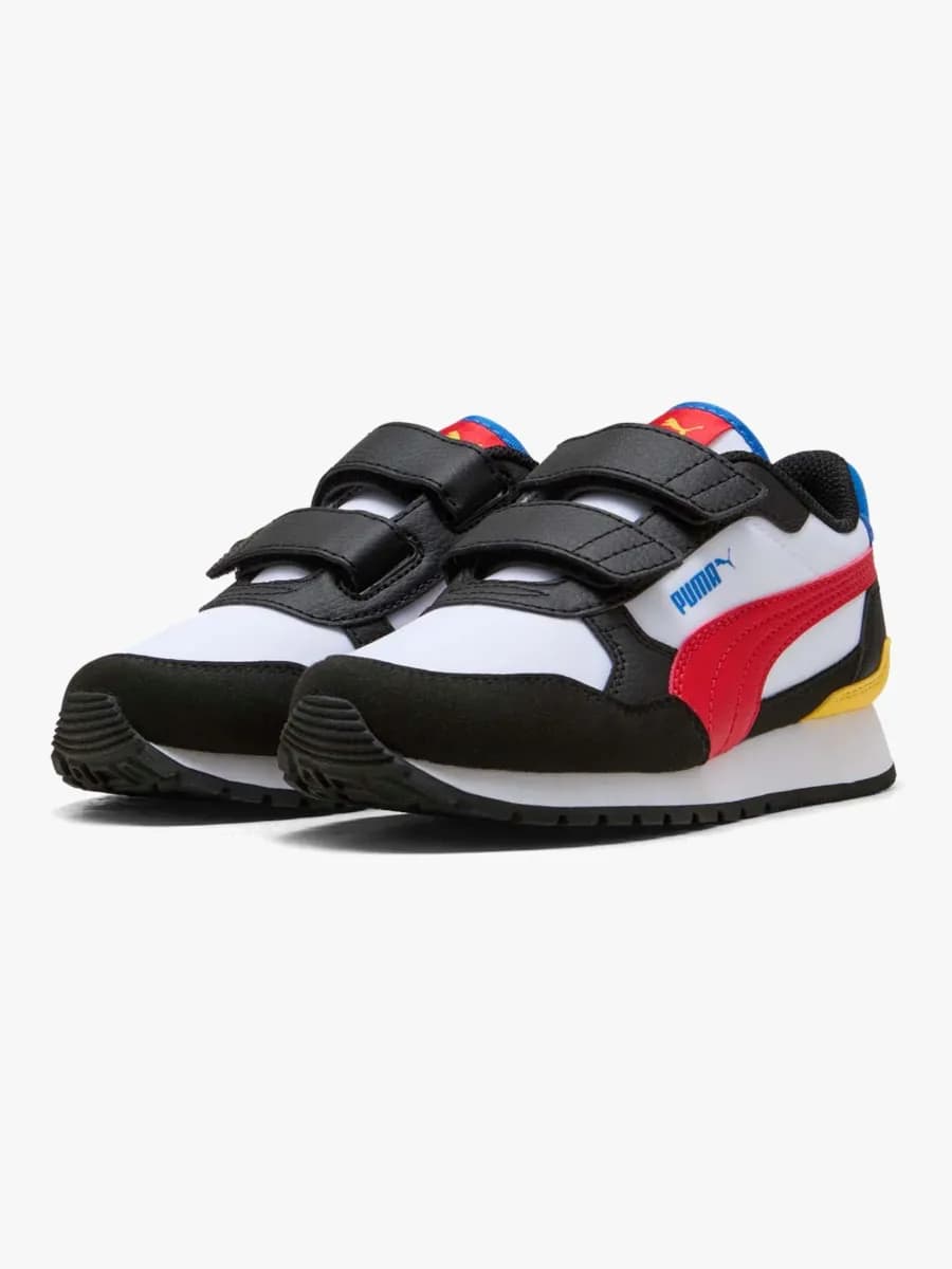 Puma ST Runner v4 NL V PS Sneakers, White/Red/Black, 34