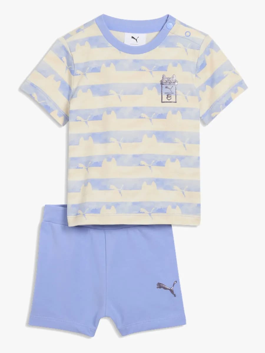Puma T-shirt &  Shorts Gabby's Dollhouse Minicats Set, Lila, 92