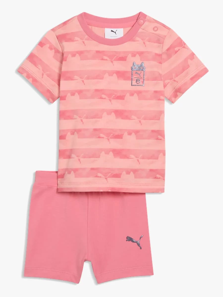 Puma T-shirt &  Shorts Gabby's Dollhouse Minicats Set, Rosa, 104
