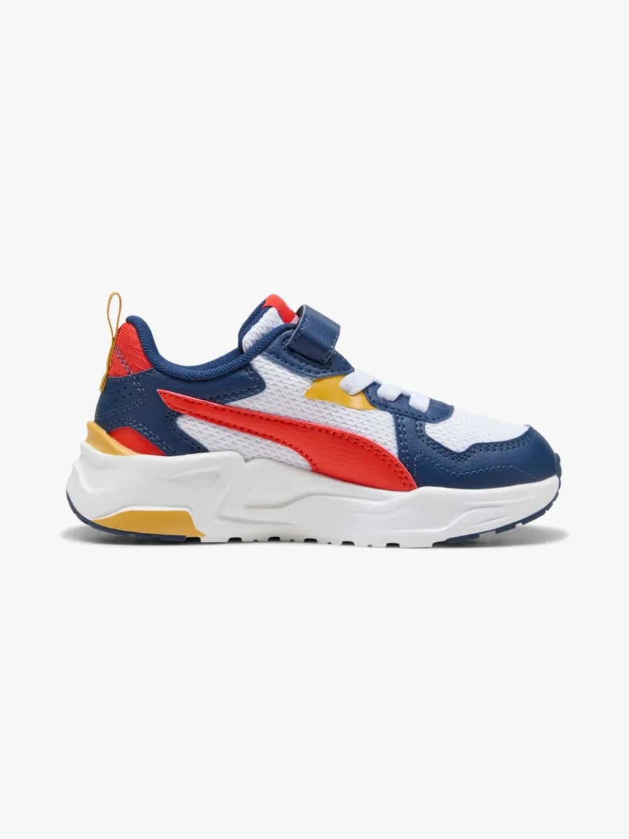 Puma Trinity Lite AC+ PS Sneakers, White/Fierce Red/Persian Blue, 33