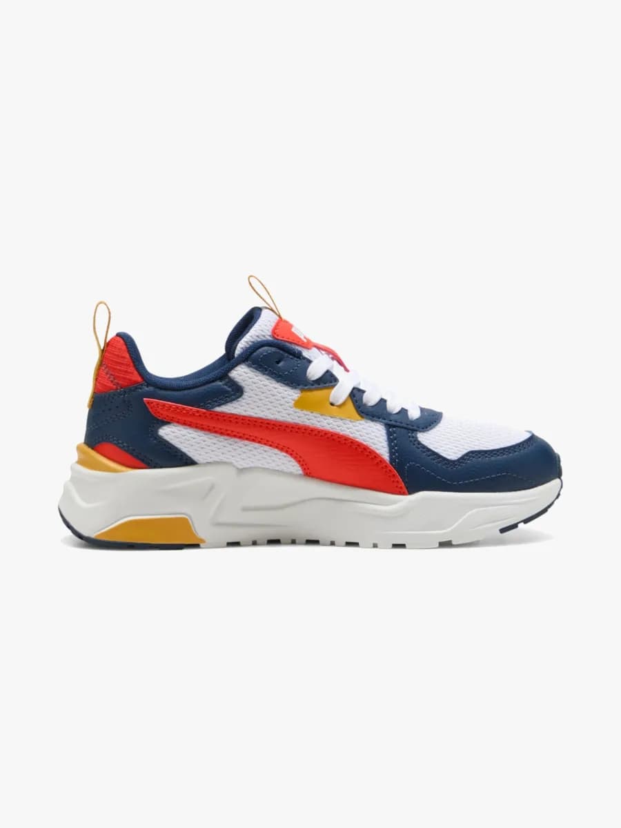 Puma Trinity Lite Jr Sneakers, White/Fierce Red/Persian Blue, 37