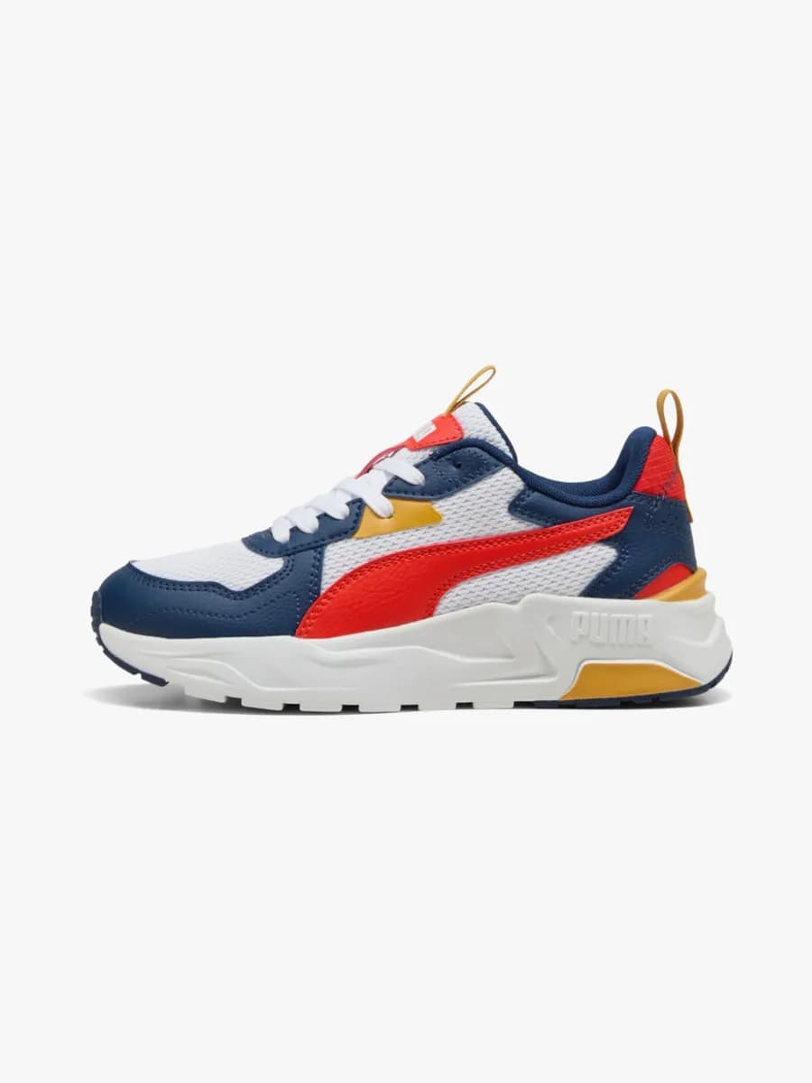 Puma Trinity Lite Jr Sneakers, White/Fierce Red/Persian Blue, 37