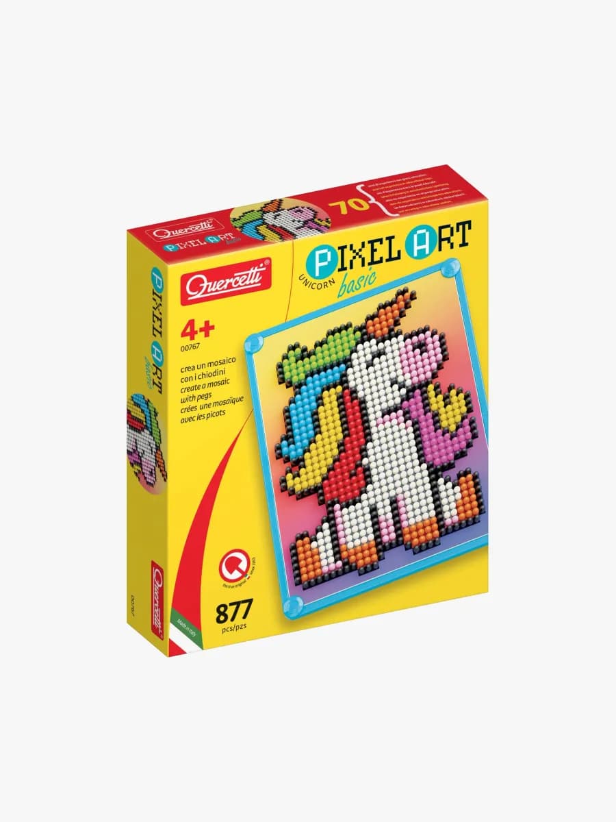 Quercetti Pixel Art Pysselset Basic Enhörning 877 Delar