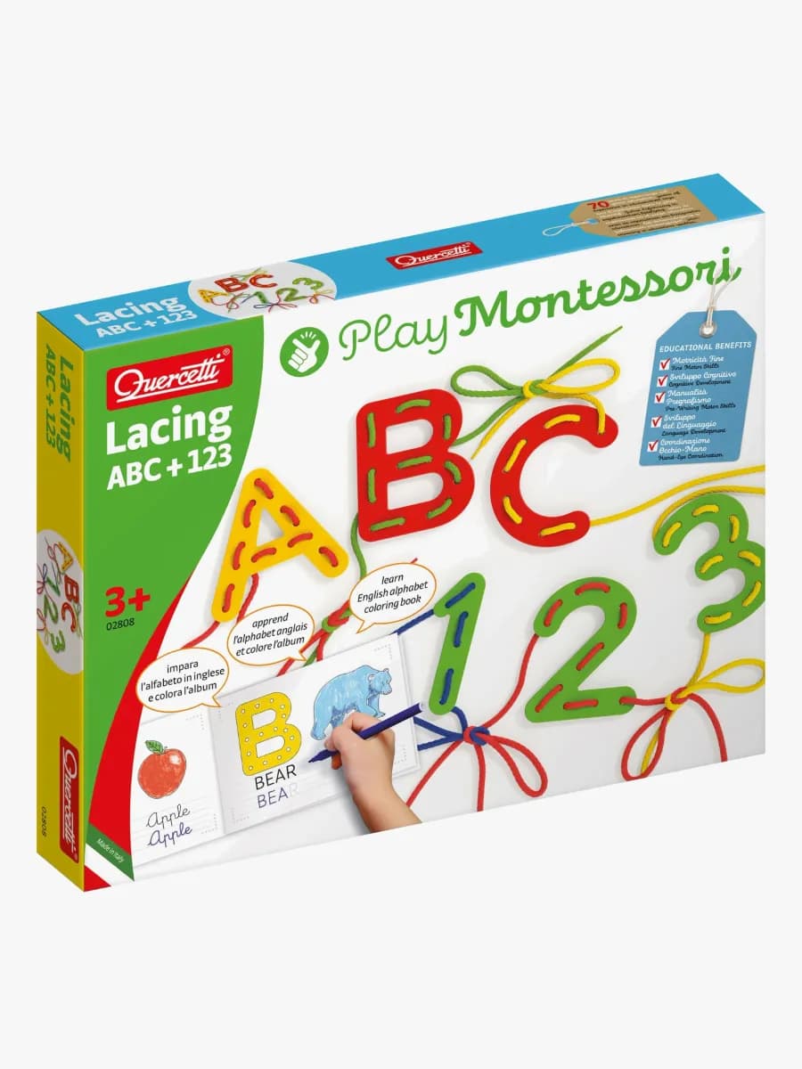 Quercetti Snörning ABC &  123-läroset