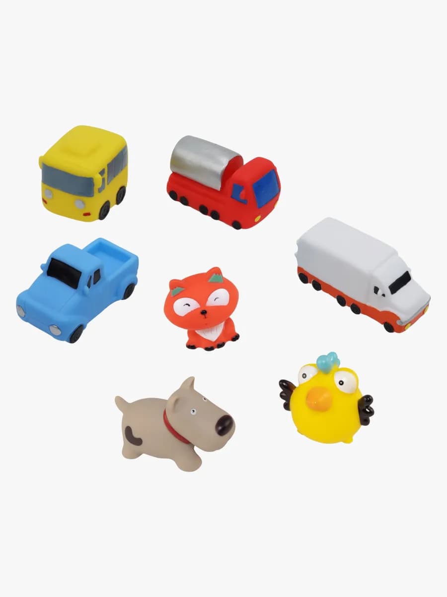 Rätt Start Badleksaker Bilar &  Husdjur 7-Pack