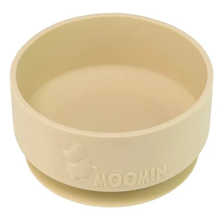 Rätt Start skål i silikon med sugkopp, Mumin latte beige