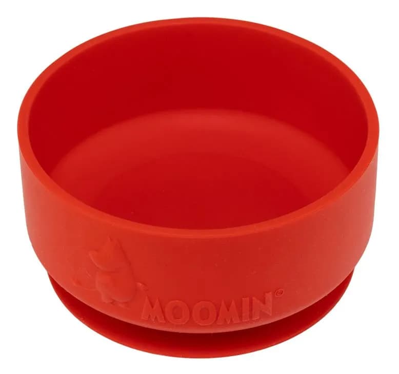Rätt Start skål i silikon med sugkopp, Mumin lingonberry red