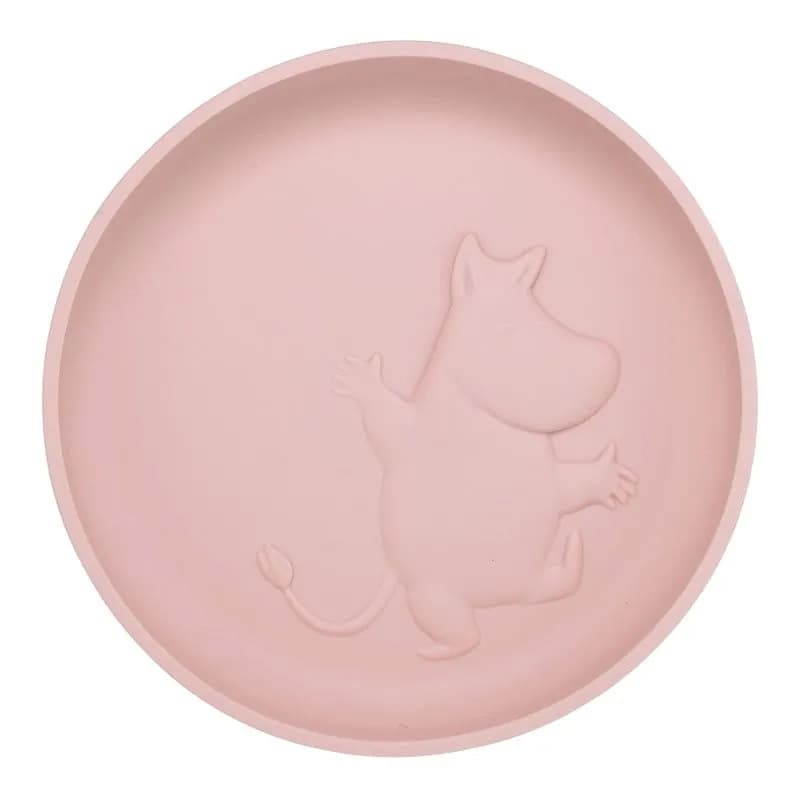 Rätt Start tallrik i silikon med sugkopp, Mumin rosehip pink