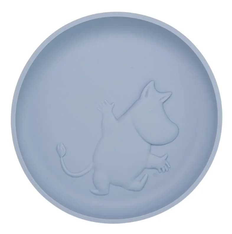 Rätt Start tallrik i silikon med sugkopp, Mumin sky blue