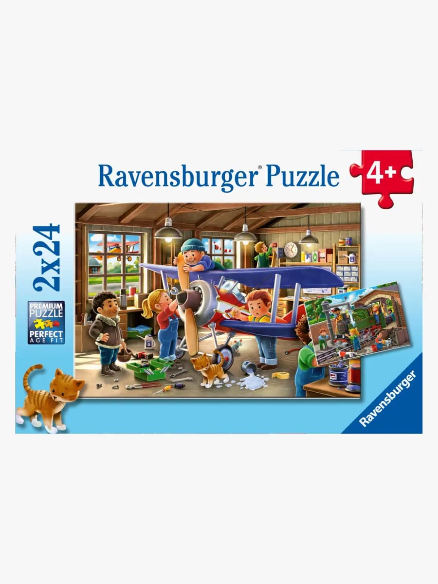 Ravensburger Airplane &  Train Repairs Pussel 2x24 Bitar