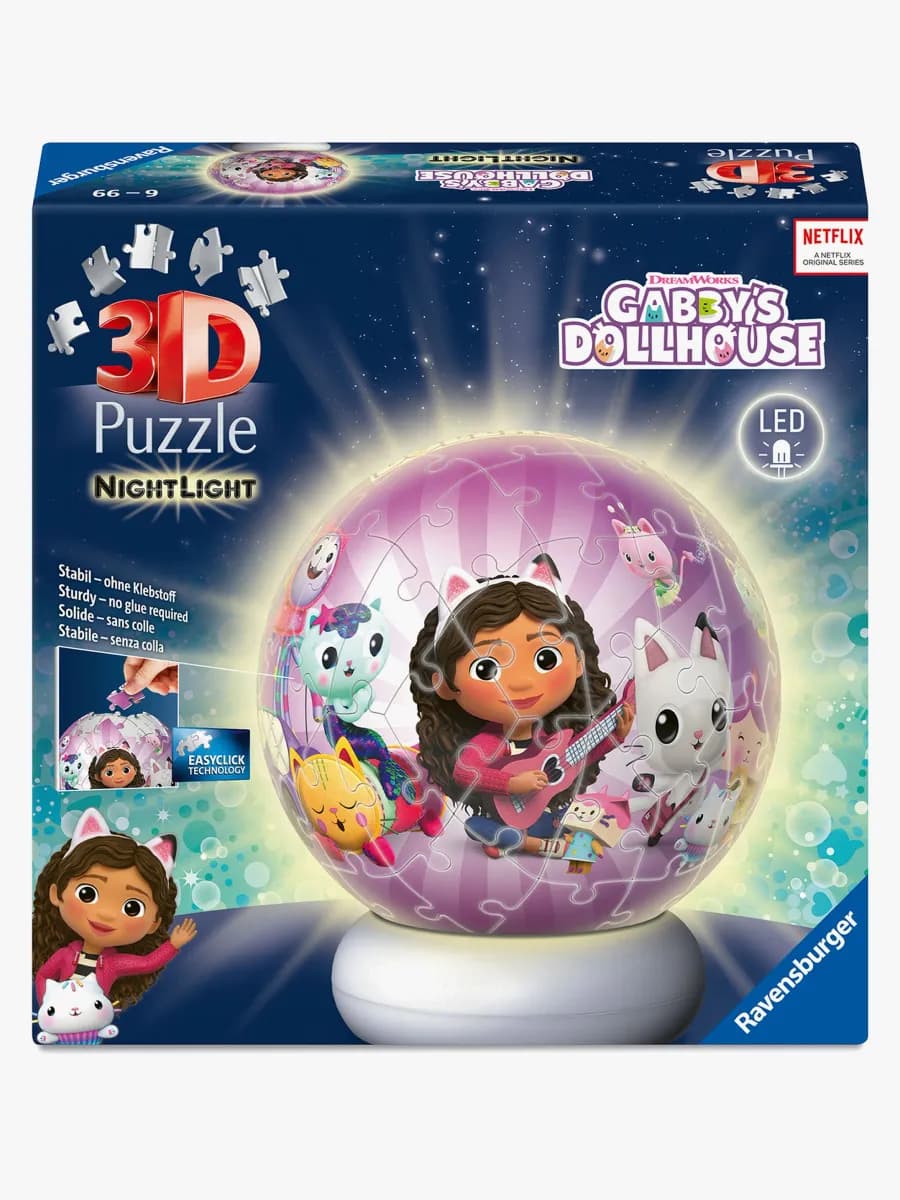 Ravensburger Gabby's Dollhouse 3D-pussel Nattlampa 72 Bitar, Barnrum