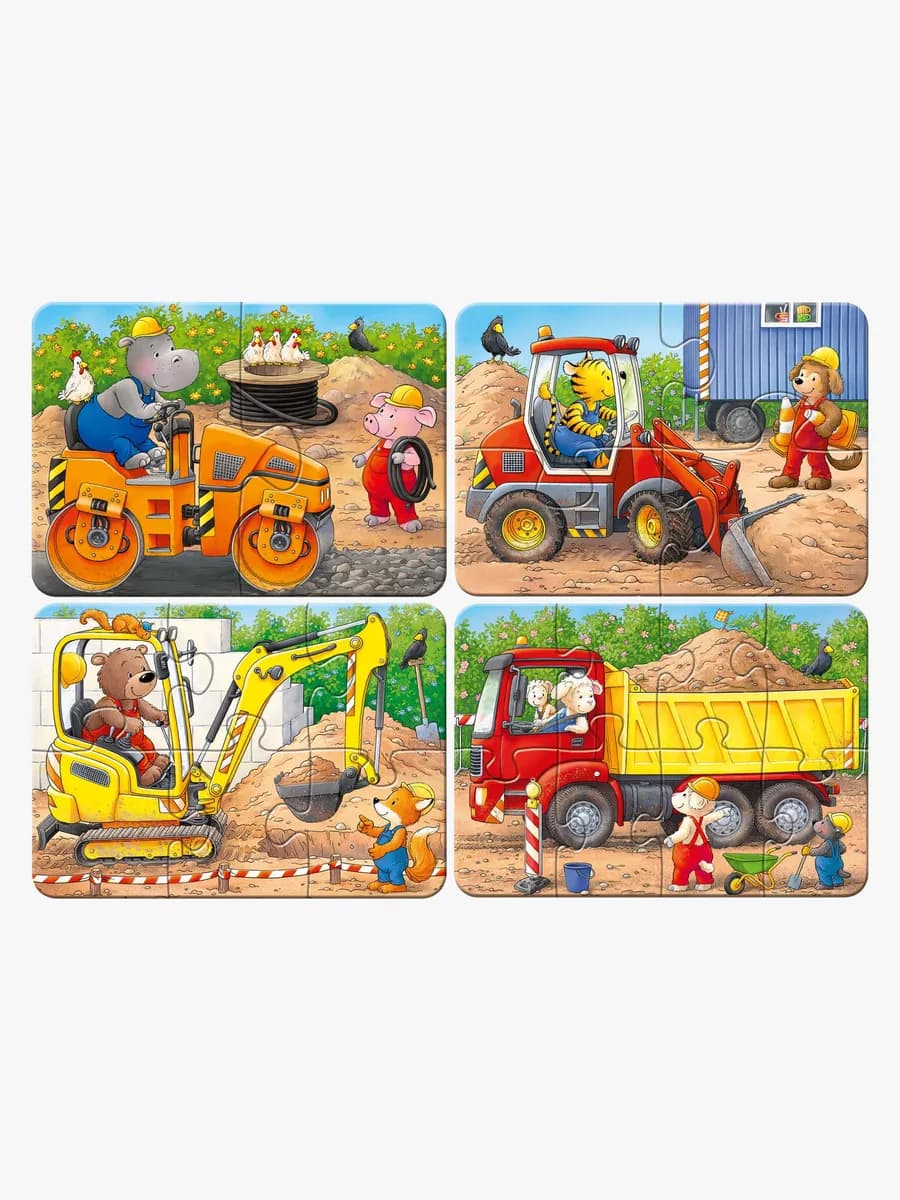 Ravensburger My First Puzzles Pussel Djur På Byggarbetsplatser 4-i-1