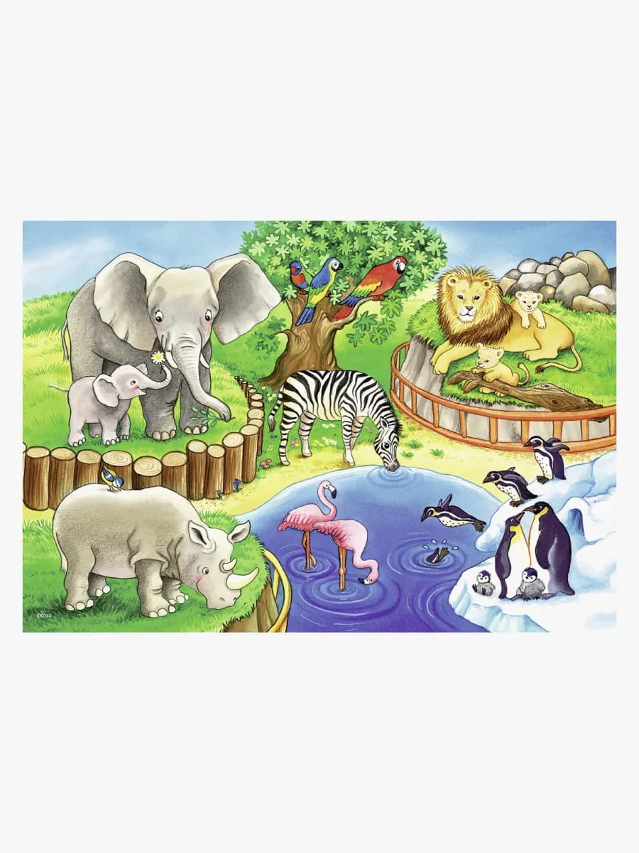 Ravensburger Pussel Djur På Zoo 2x12 Bitar