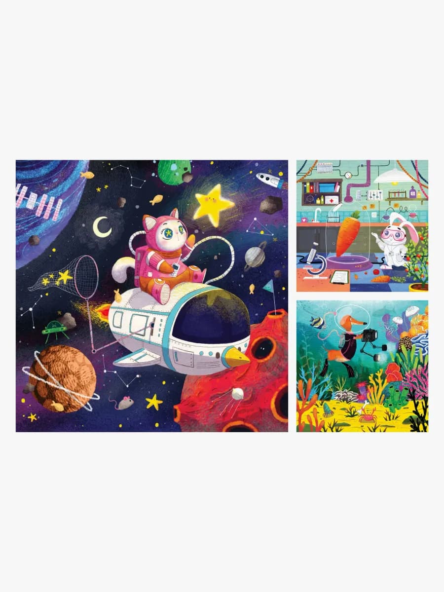 Ravensburger Pussel Kids in Science 3x49 Bitar
