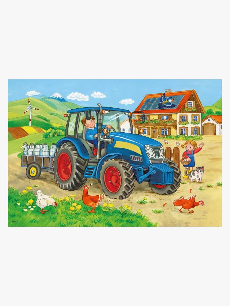 Ravensburger Pussel Traktor Och Grävmaskin 2x12 Bitar