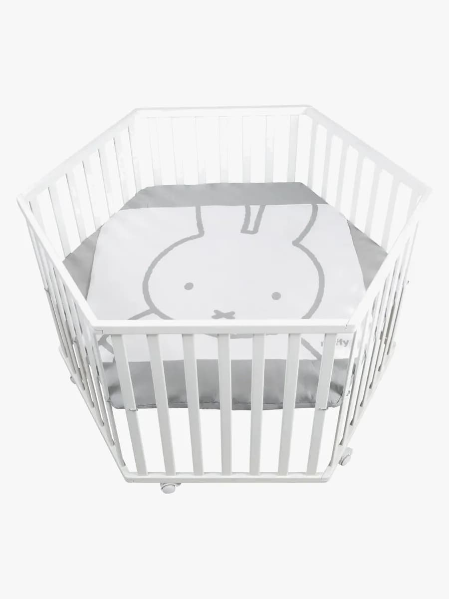 Roba Hexagon Lekhage med Hjul, Miffy White