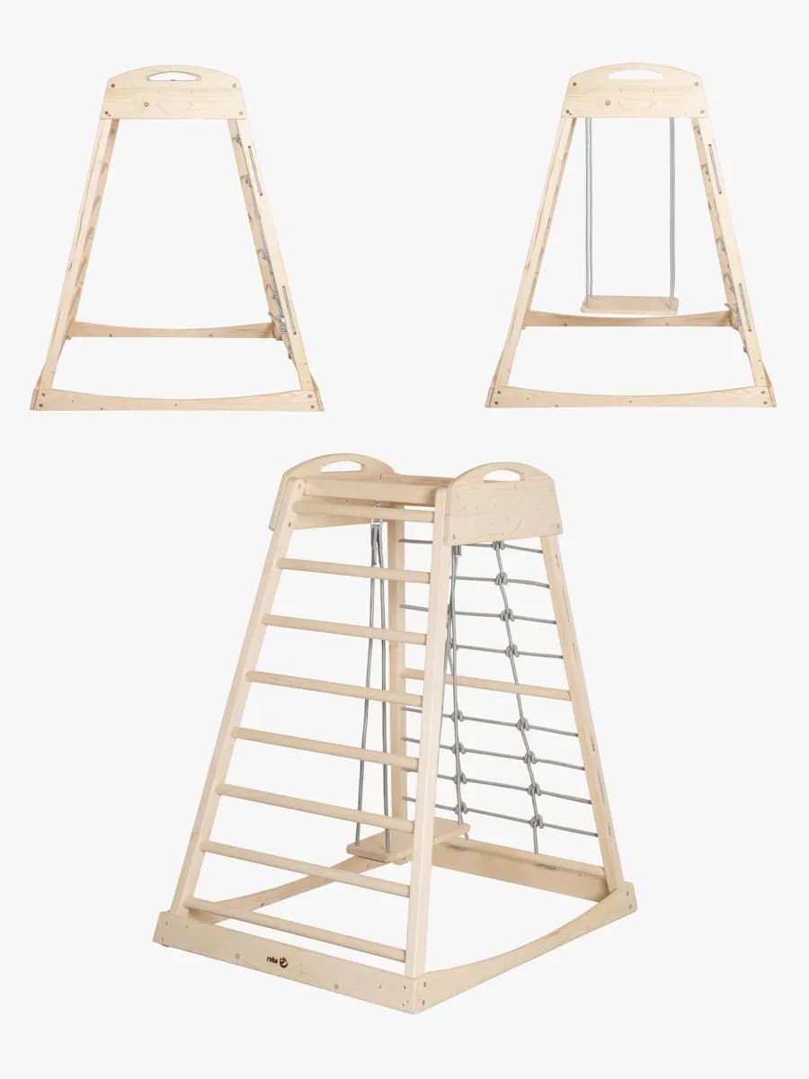Roba Montessori Inomhus Lektorn med Gunga, Natural/Grey