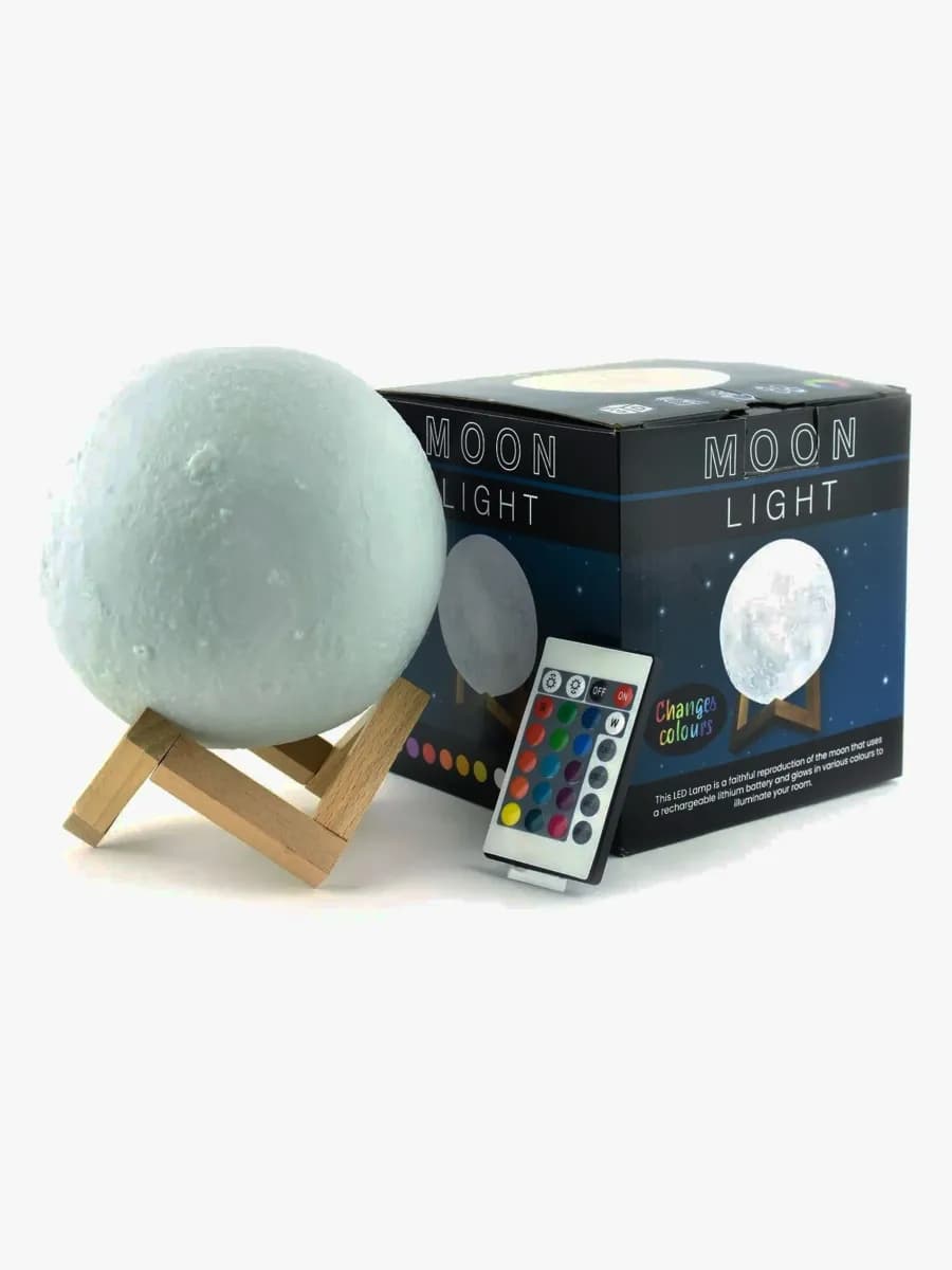 Robetoy 3D LED-lampa Måne 15 cm, Barnrum