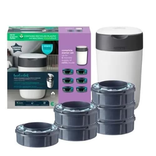 Sangenic blöjhink Twist & Click vit + 6-pack refill