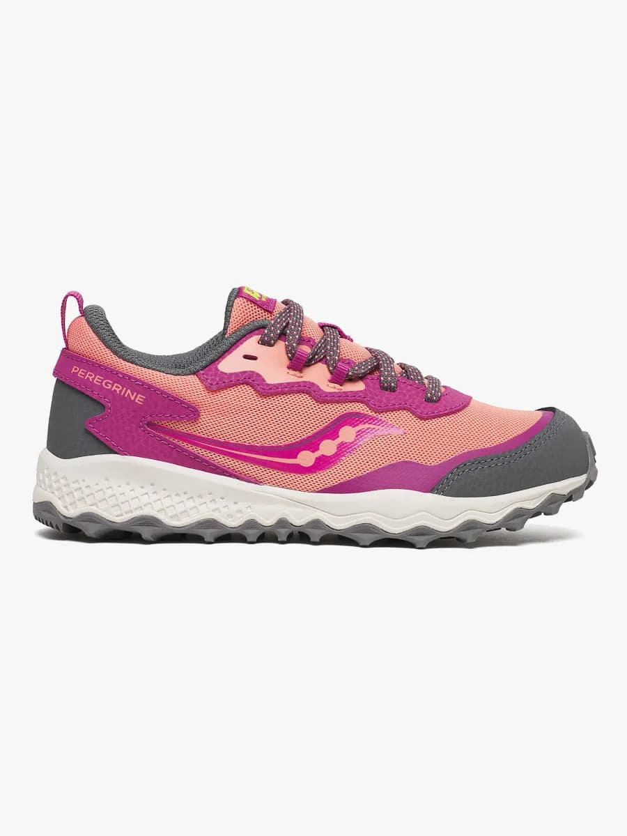 Saucony Peregrine Kids Shield Träningsskor, Berry/Coral, 37