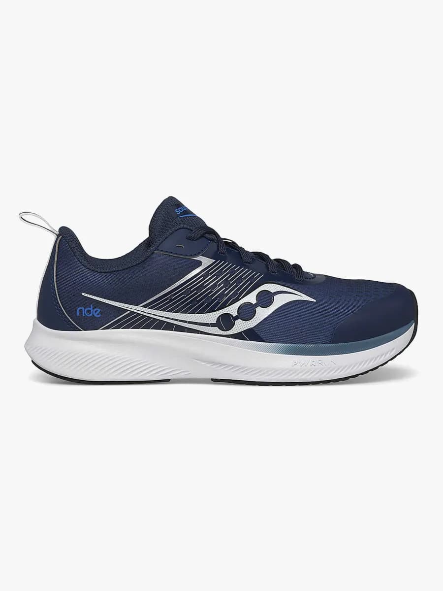 Saucony Ride Kids Träningsskor, Navy/Silver, 33