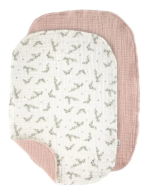 Sebra Skötbäddsöverdrag Muslin 2-pack (Powder Rose)