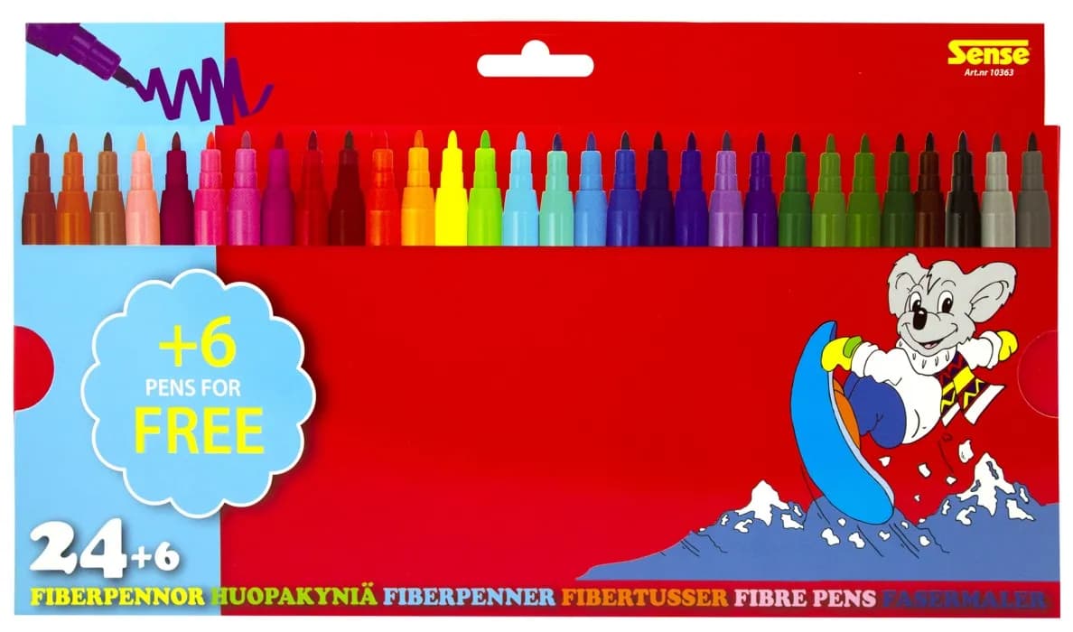 Sense Fiberpennor Bonuspack (24 + 6 st)