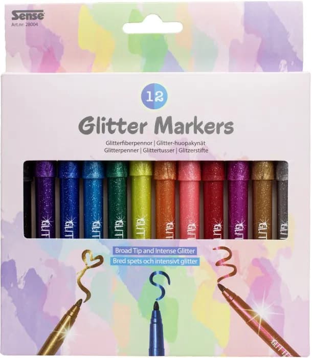Sense Glitterpennor 12-pack
