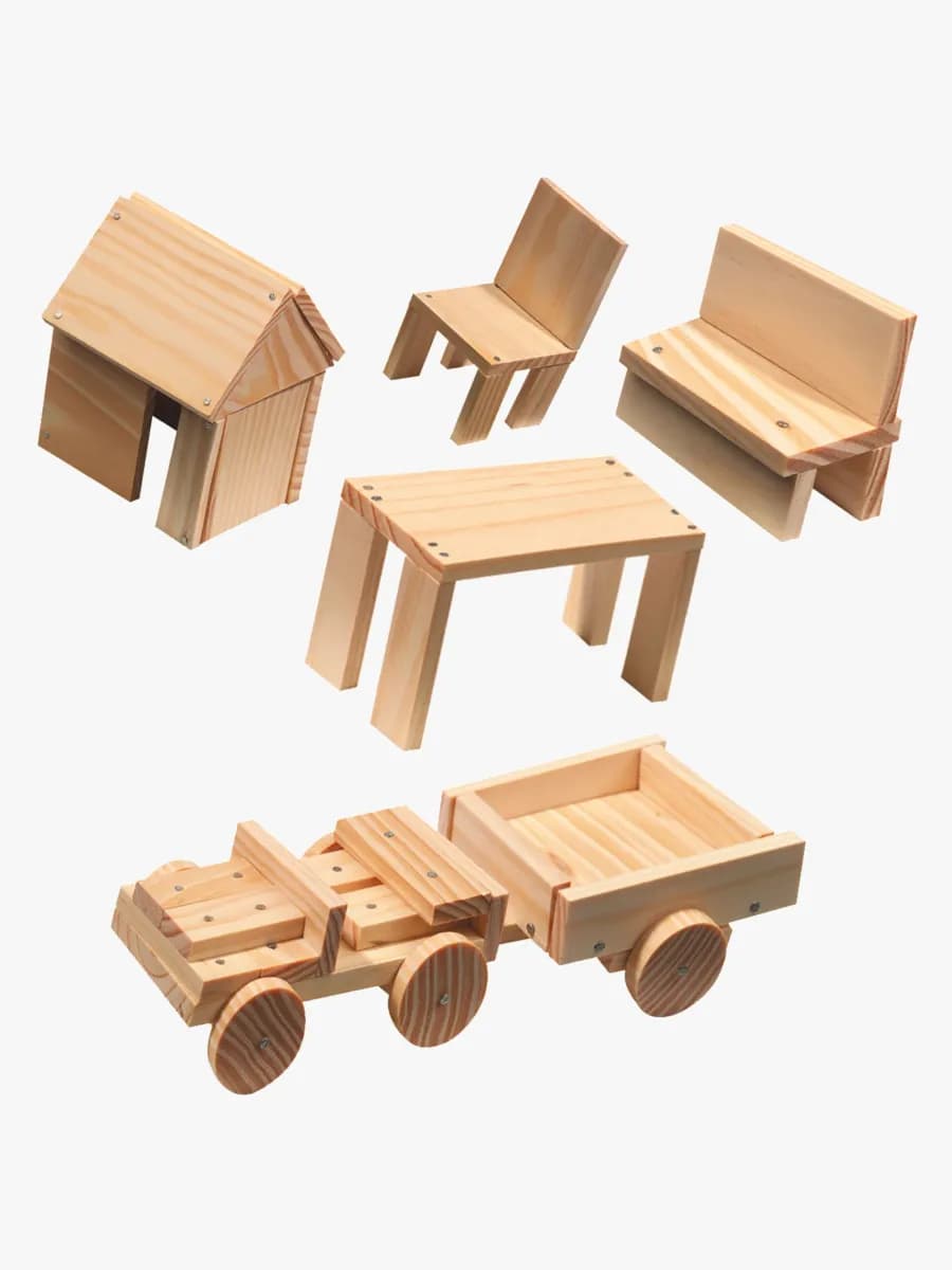 SES Creative Snickarset 57 Delar, Trä