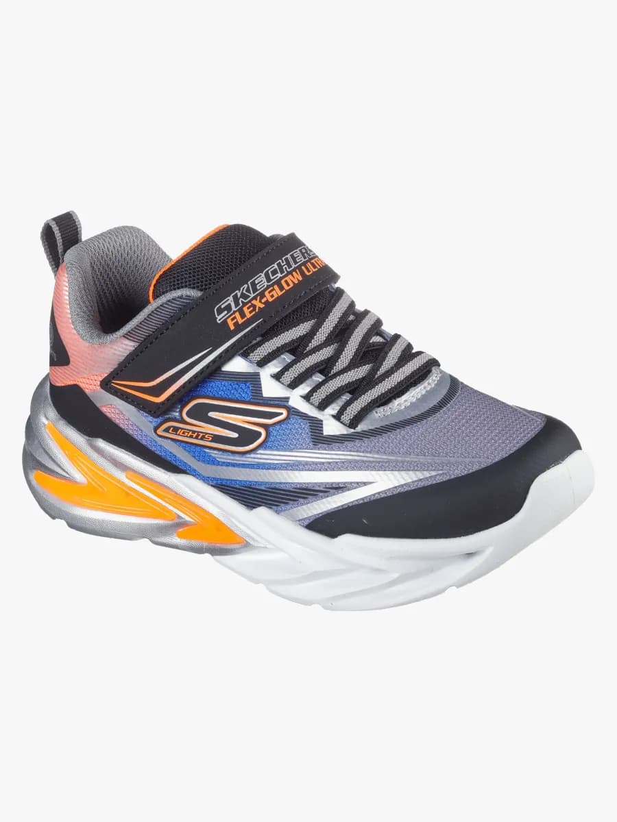 Skechers Flex-Glow Ultra Kids  Blinkande Sneakers, Svart, 22