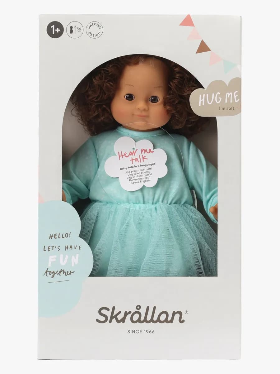 Skrållan Lillan Taldocka Mörkt Hår 36 cm