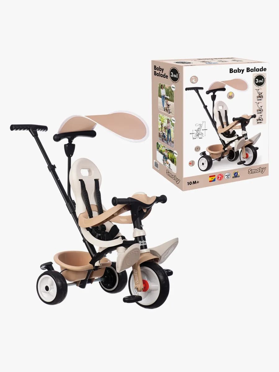 Smoby Baby Balade Trehjuling Plus, Beige