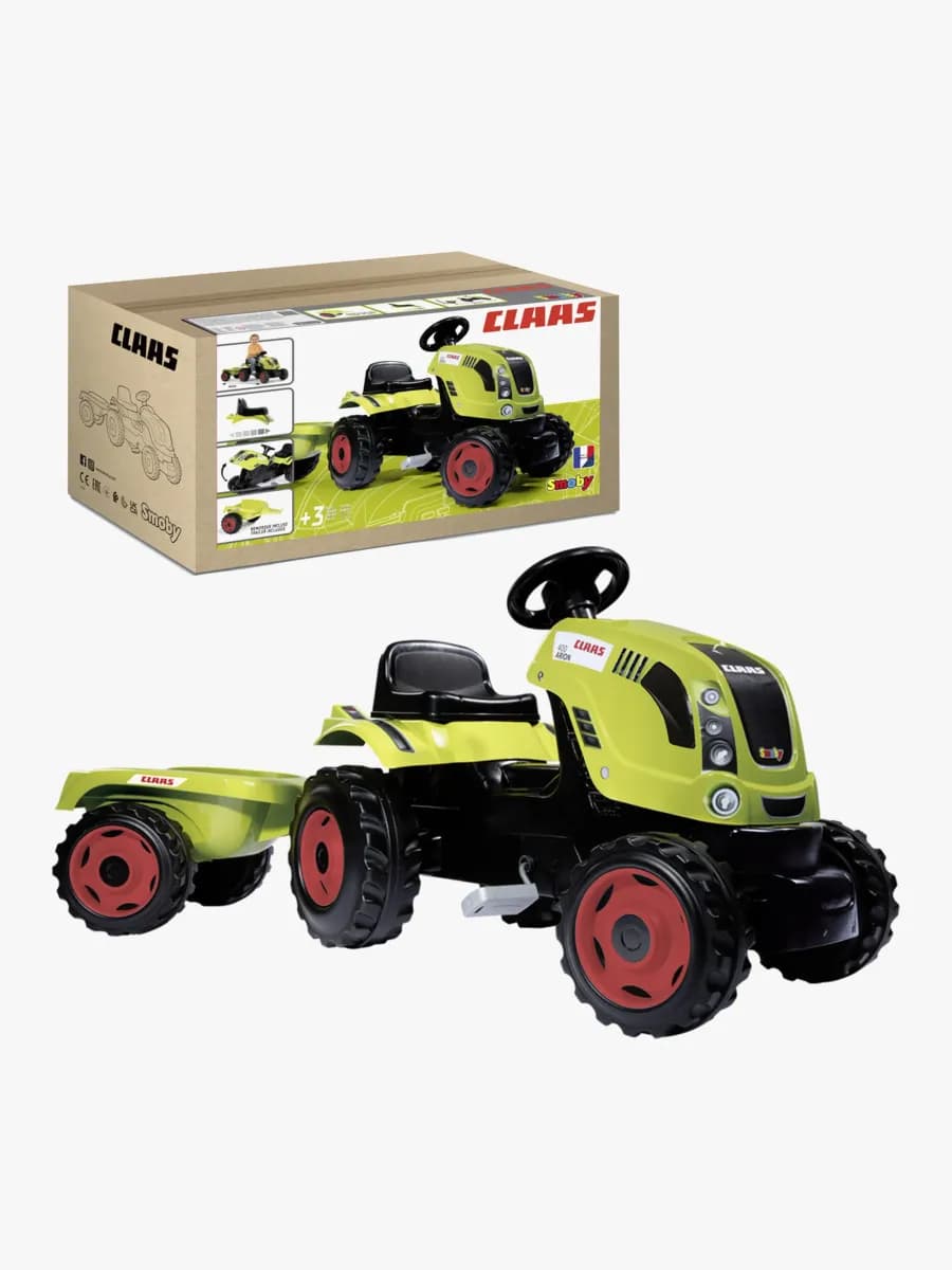 Smoby Claas Farmer Traktor Med Släp XL