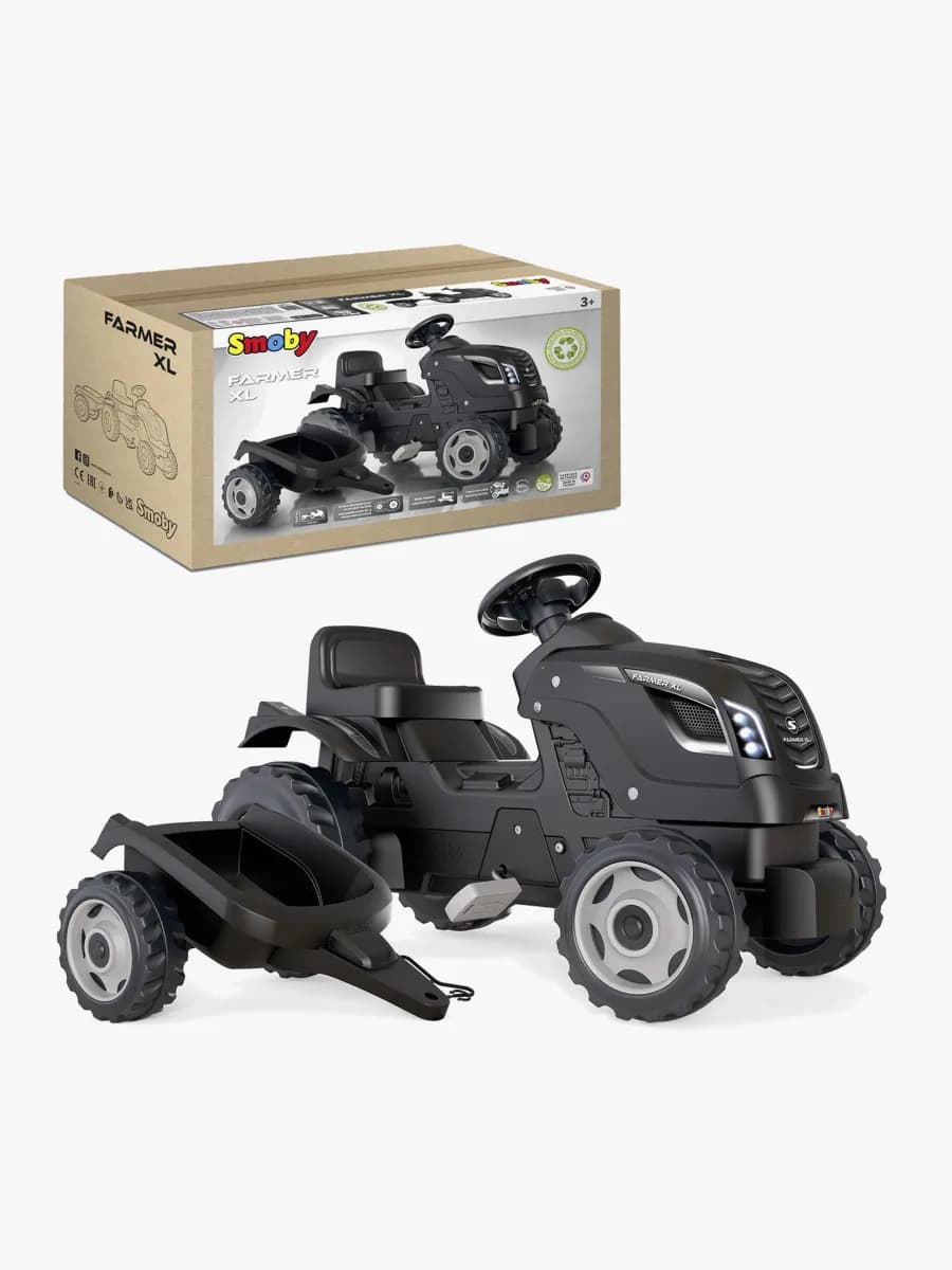 Smoby  Farmer Traktor XL + Släpvagn, Svart