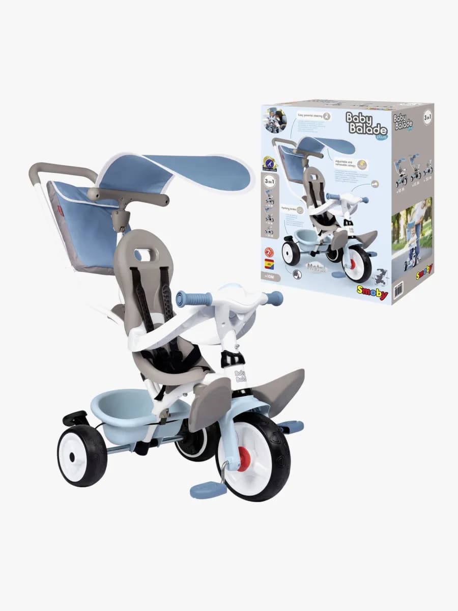 Smoby Trehjuling Baby Balade Plus, Blå