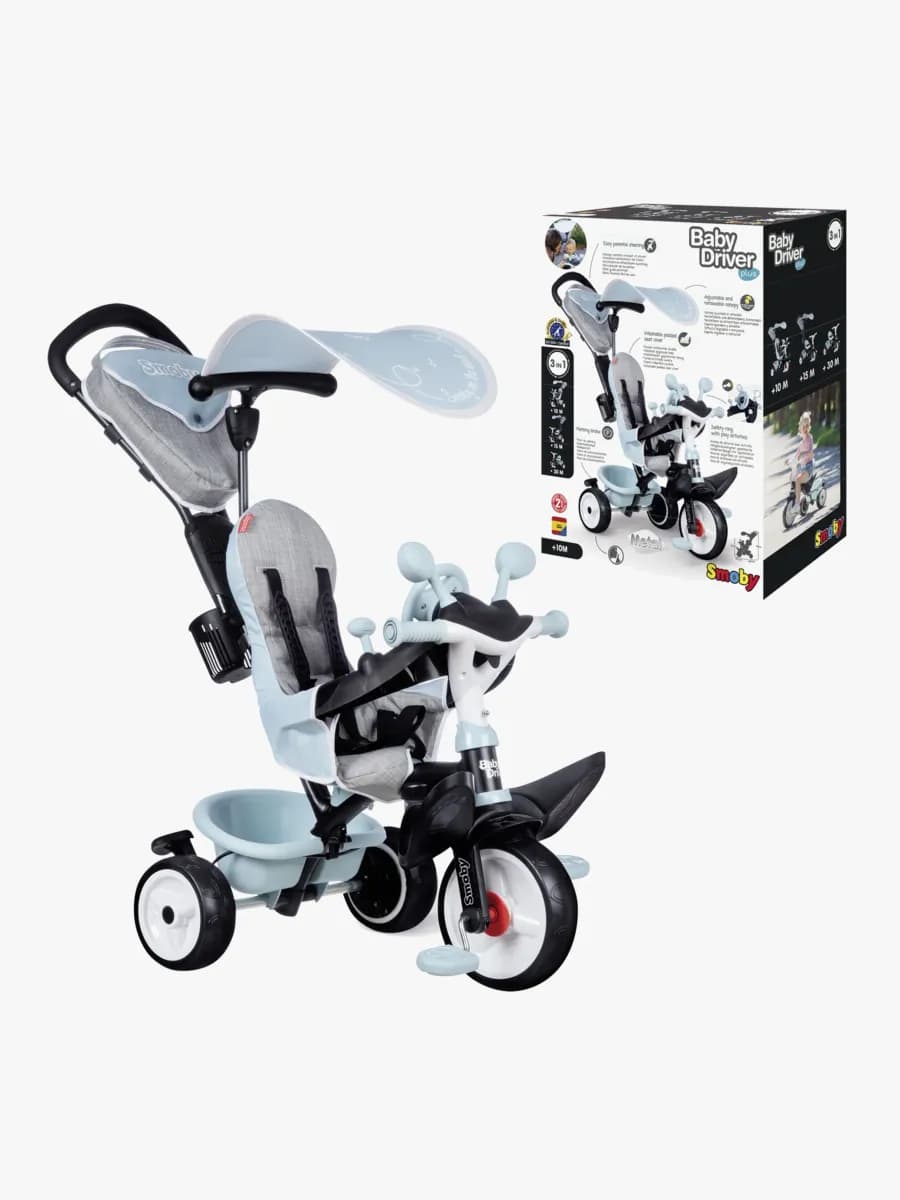Smoby Trehjuling Baby Driver Plus, Blå