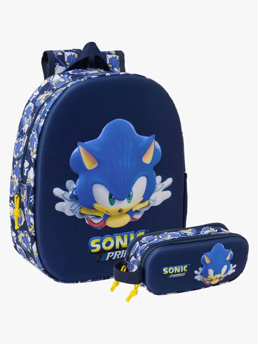 Sonic The Hedgehog 3D Ryggsäck 8,5L &  Pennfodral