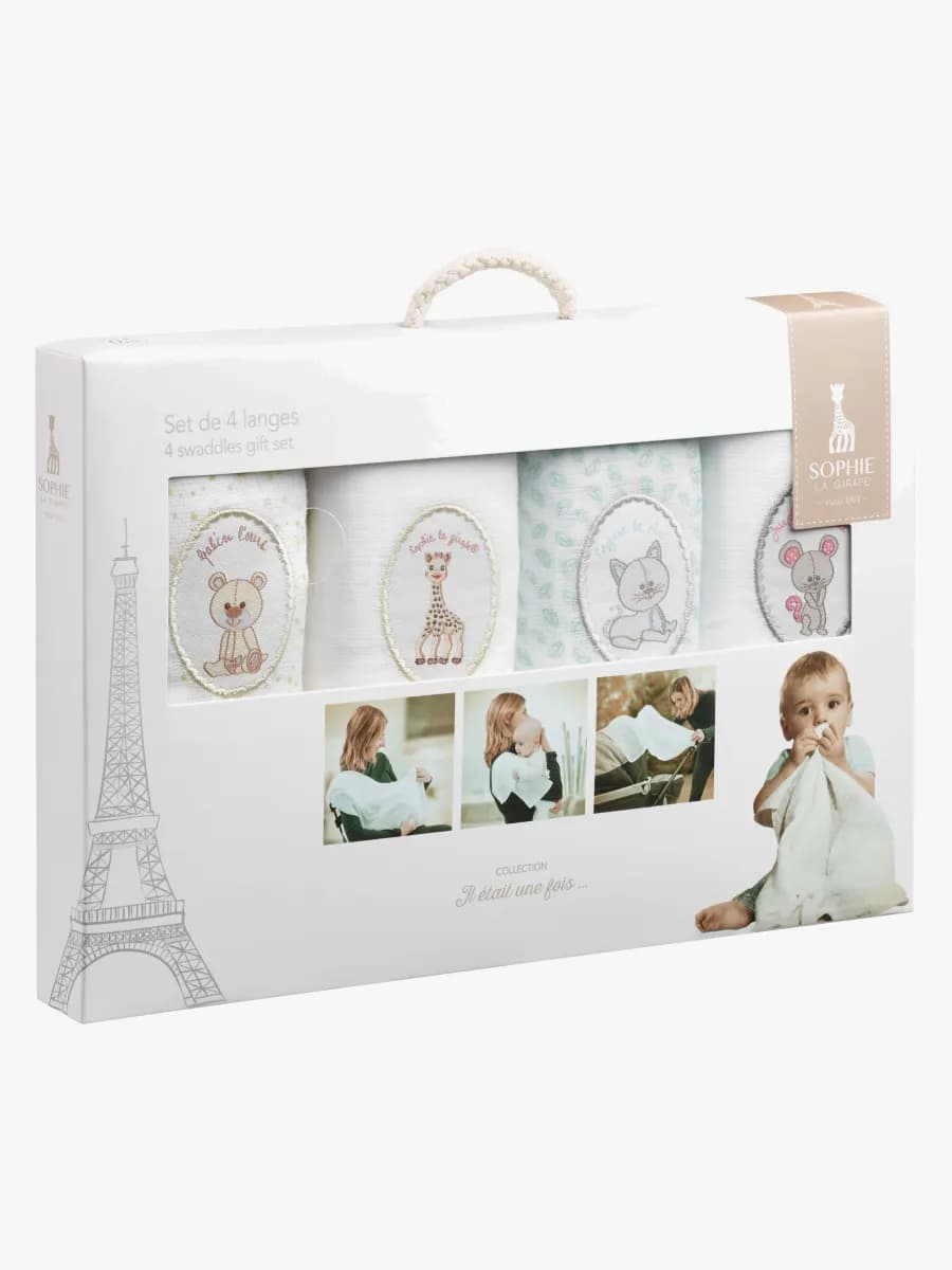 Sophie the Giraffe Muslinfilt 4-pack