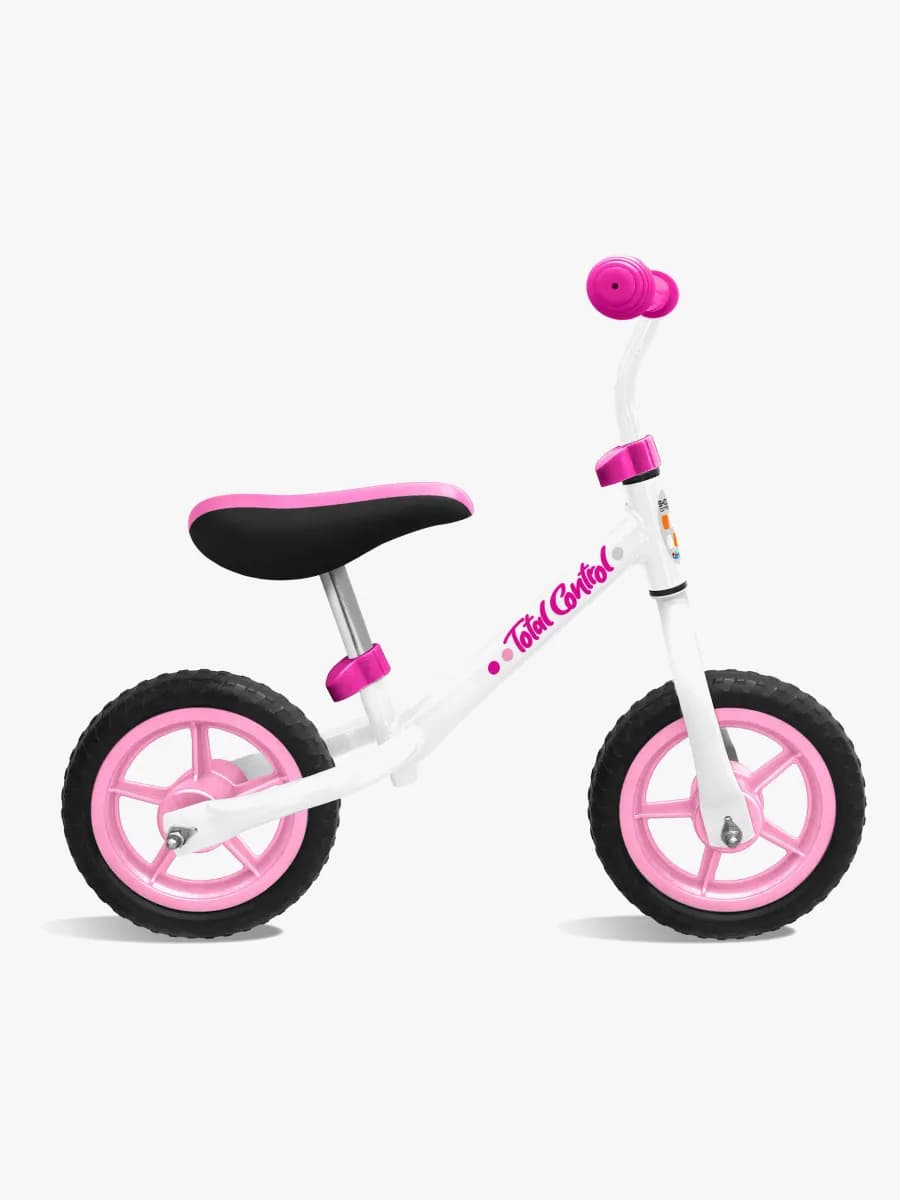 Stamp Skids Control Springcykel 10 Tum, Rosa/vit