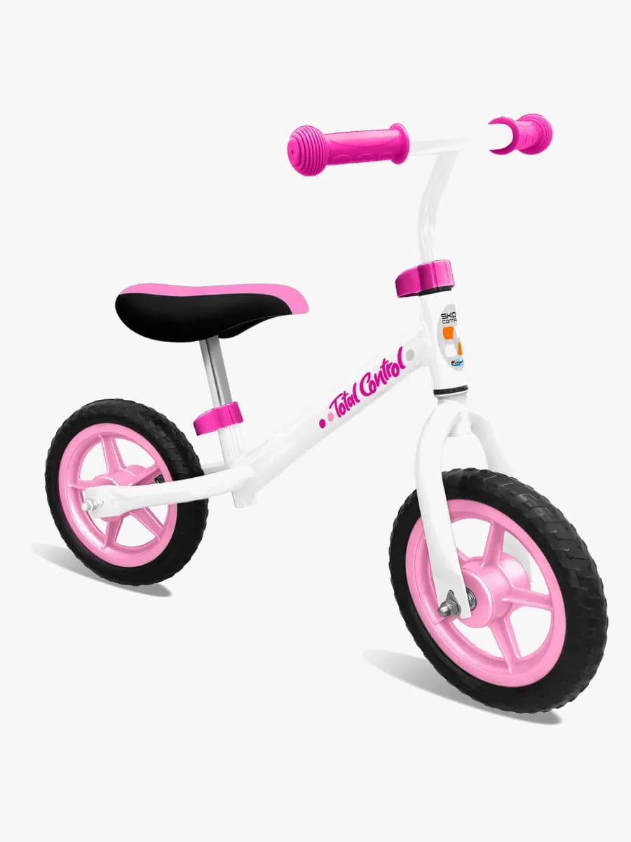 Stamp Skids Control Springcykel 10 Tum, Rosa/vit