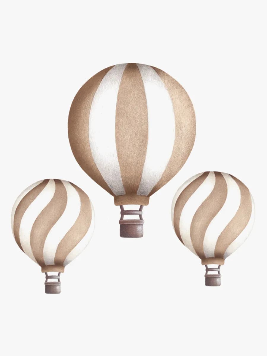 Stickstay Vintage Balloon Set Wallsticker, Brown Soil
