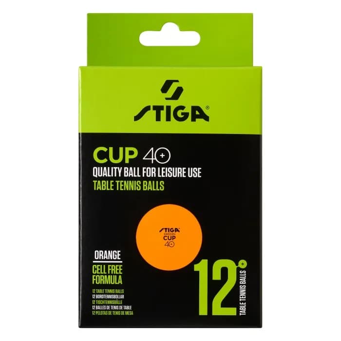 STIGA Cup 40+ Pingisboll 12-pack (Orange)