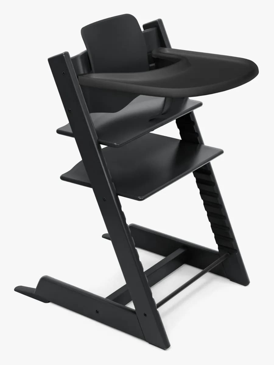Stokke Tripp Trapp matstolspaket med babyset + bricka, svart
